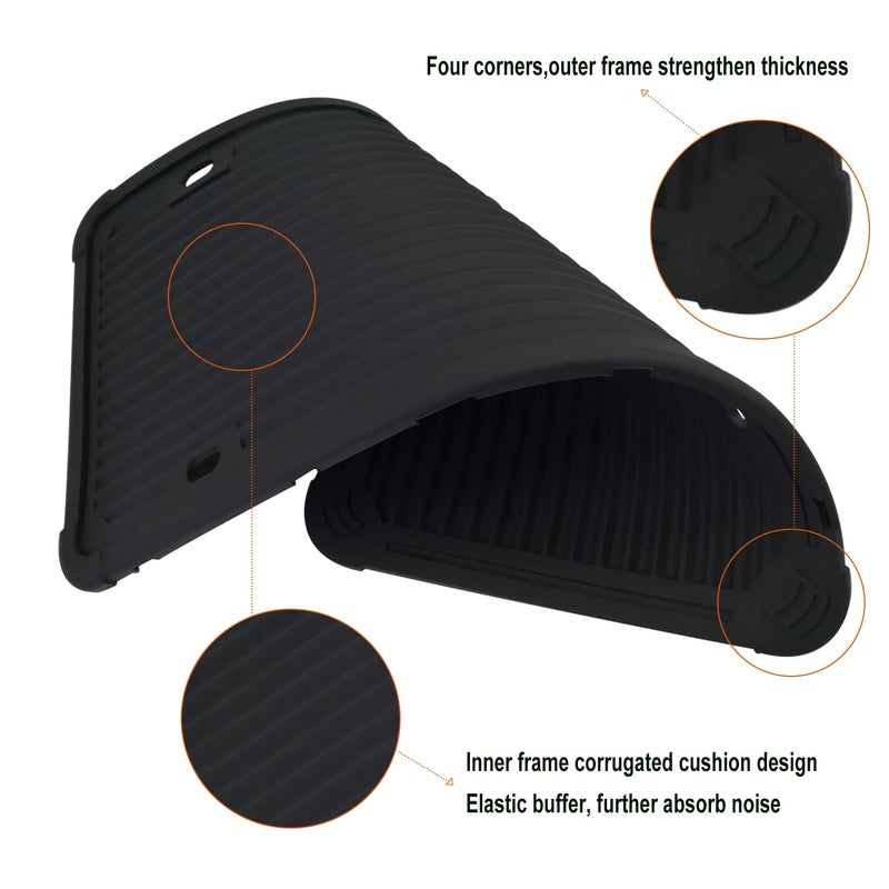 ZXFOOG License Plate Frame Cover Combo- Clear Flat Plate Cover & Black Silicone Car Tag Holder, Unbreakable Novelty Protector Fit Standard US Front or Rear Plate, 1 Pack with Mount Kit- Screws Caps - Image 4